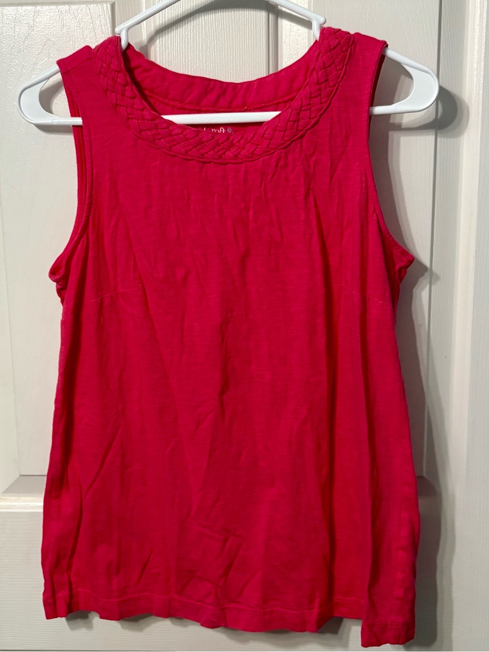 croft & barrow Braided Neck Tank Top - Hot Pink